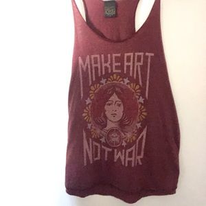 Burgundy Obey tank top medium -make art not war 🎨